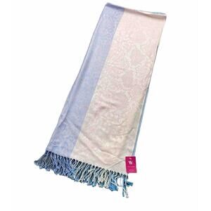 Scarf With Tassels Blue Pink Red Purple Lightweight Scarf 70x52 Inches